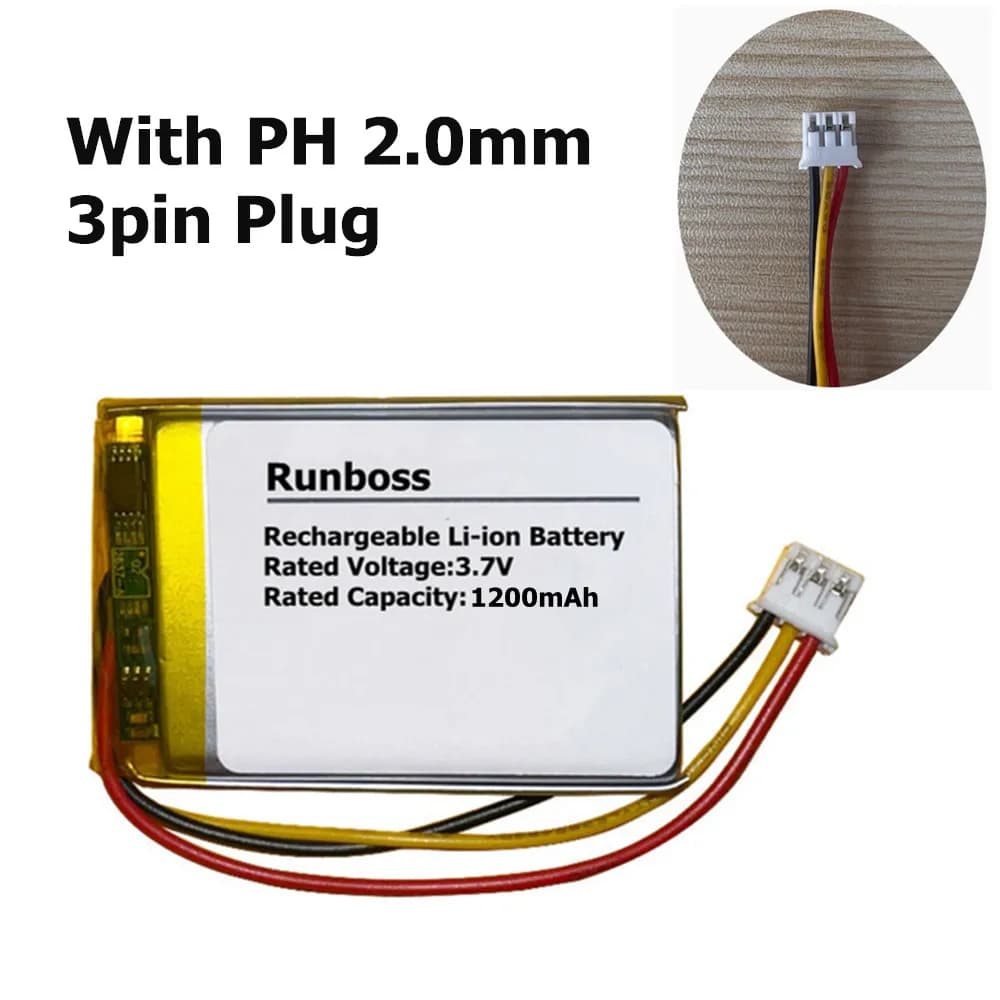 3.7 V 1200 mAh 603450 Lipo polymer battery for Corsair HS70 wireless gaming headphones, Corsair HS70 Pro