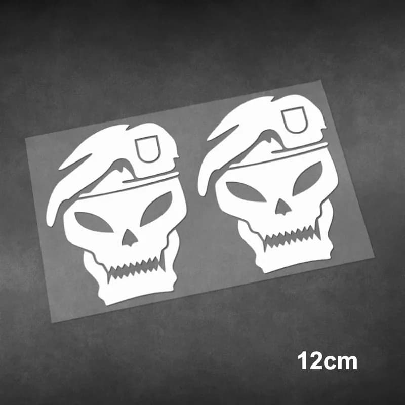 2 adesivi in vinile impermeabili con teschio per auto, moto, casco, laptop, bici, decorazione.