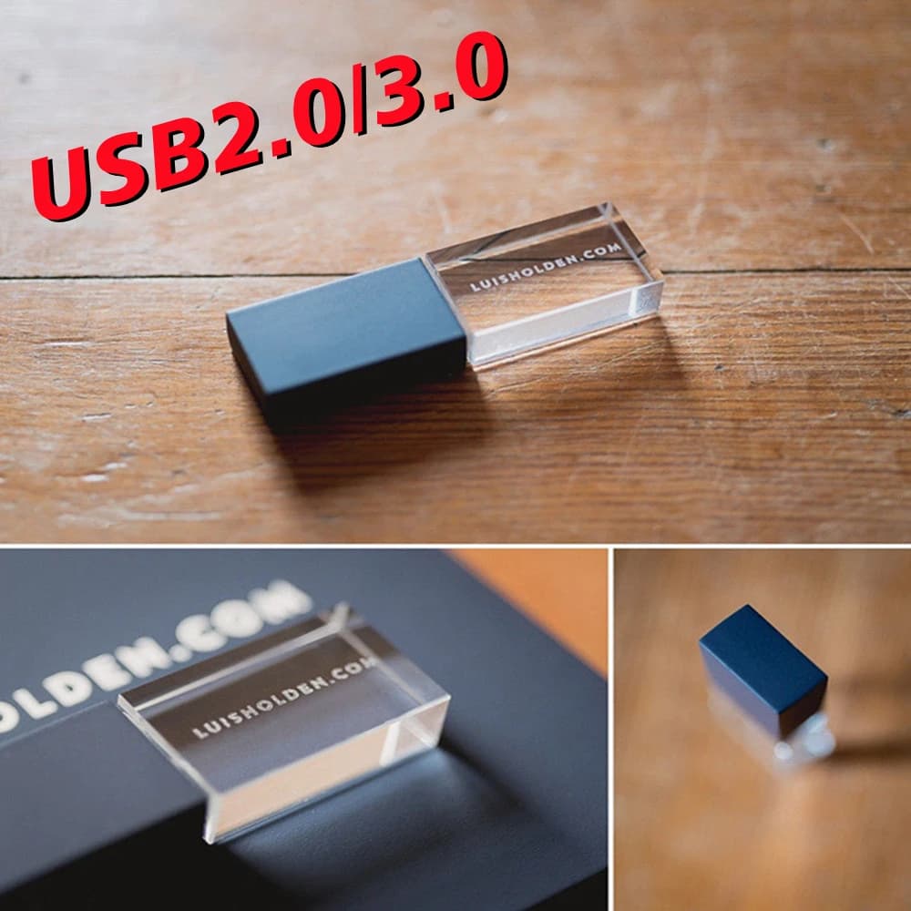 LOGO personalizzato gratuito Colore Metallo Cristallo USB 2.0/3.0 Chiavetta USB ad alta velocità 4 GB 8 GB 16 GB 32 GB 64 GB 128 GB