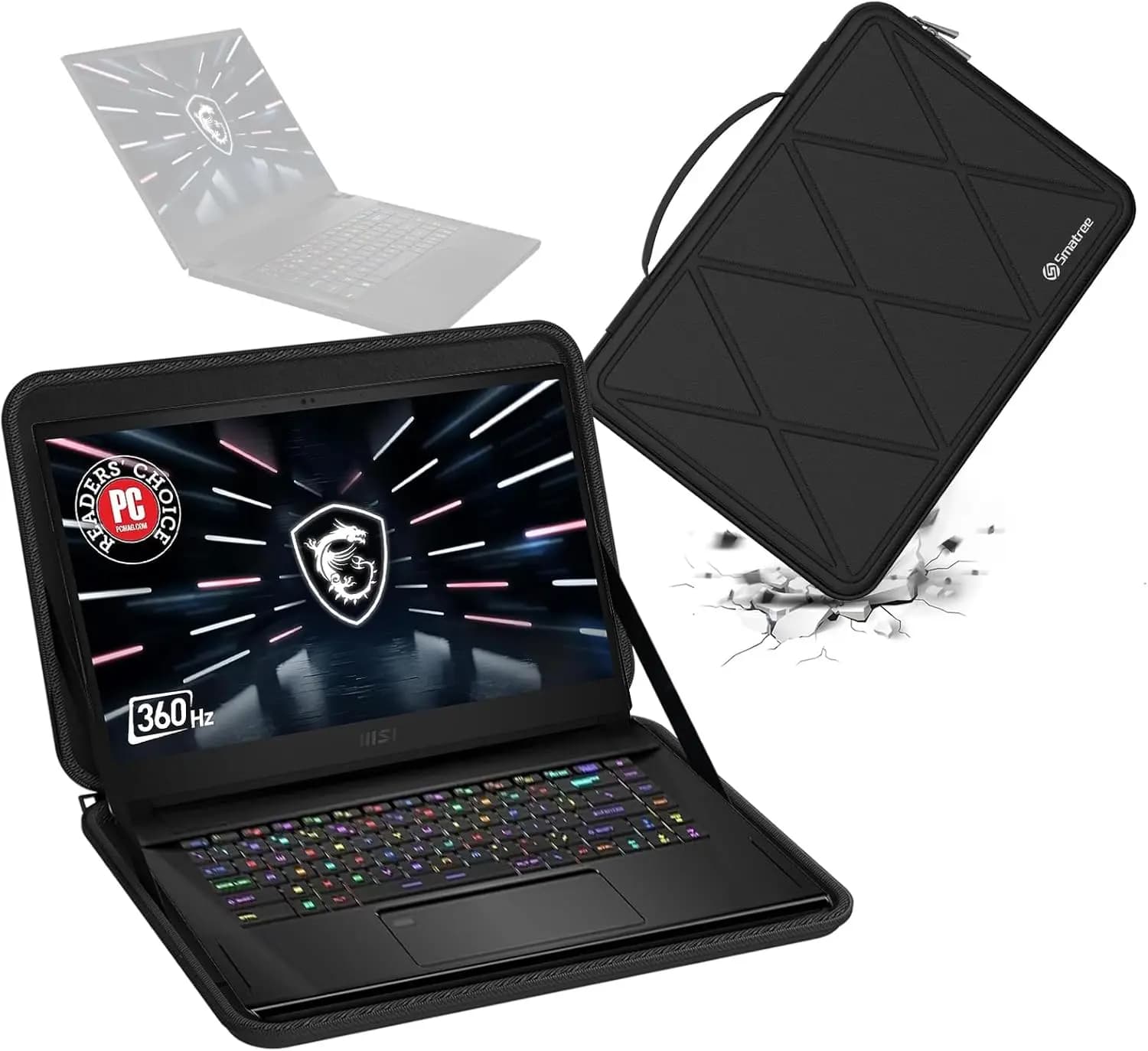 Custodia protettiva rigida in EVA compatibile per MSI Stealth GS66 da 15,6 pollici, per borsa per laptop e notebook da 15,6 pollici serie MSI WS66