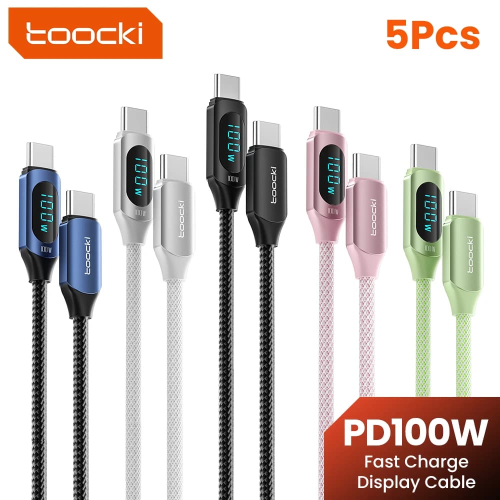 Toocki Cavo da tipo C a tipo C PD100W Cavo di ricarica rapida da USB C a USB C per iPhone 15 16 Xiaomi 12 13 Samsung S23 S24