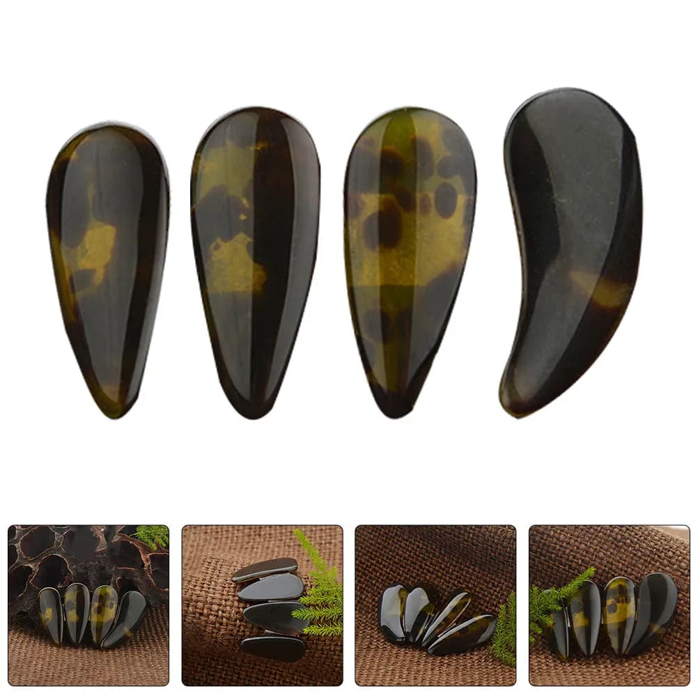 Guzheng Finger Picks Dual Arc Celluloid Nail Protectors for Adult Zither and Guitar Players