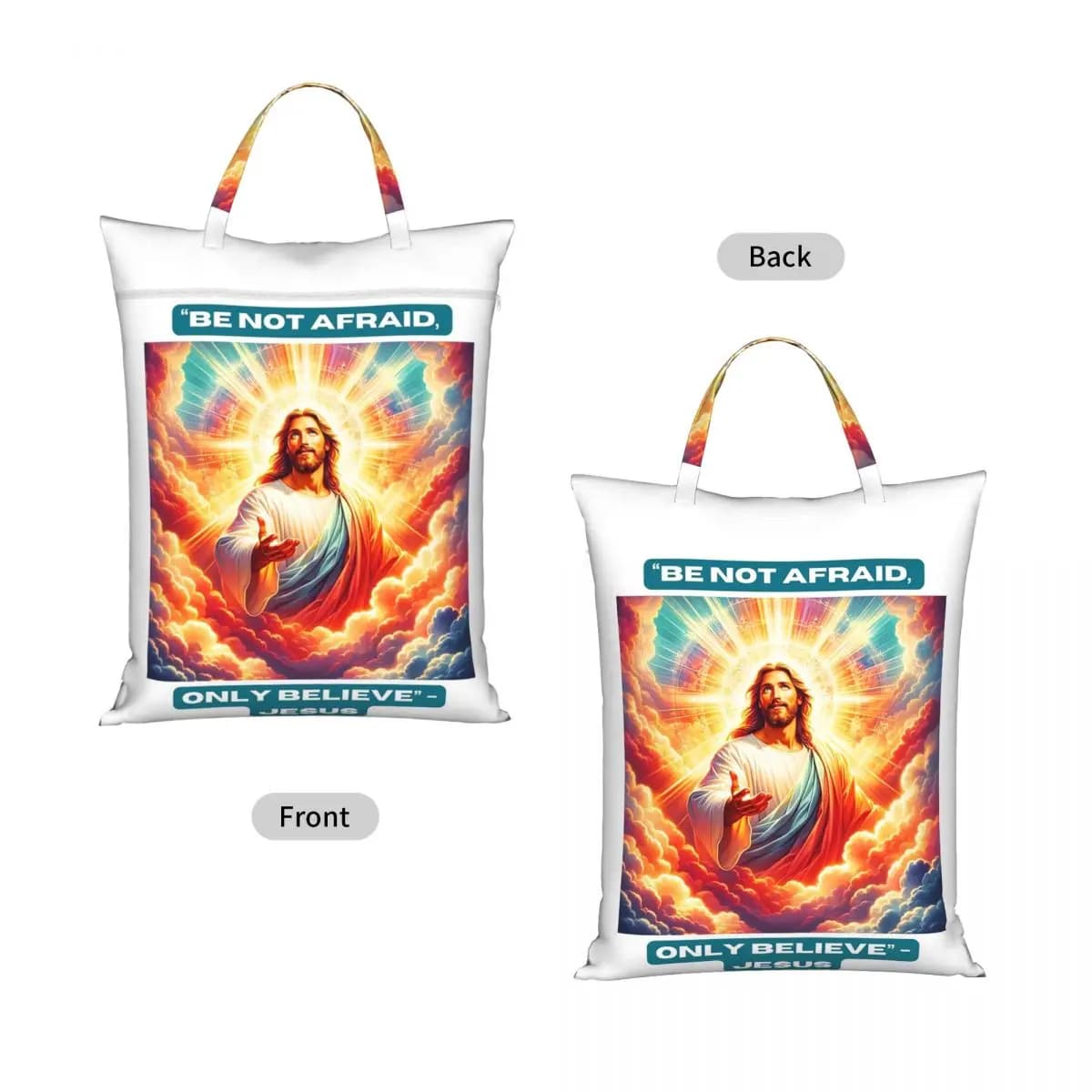 Jesus Biblical Travel Laundry Bag Waterproof Reusable Dirty Clothes Pouch Gym Yoga Vacation Washing Basket
