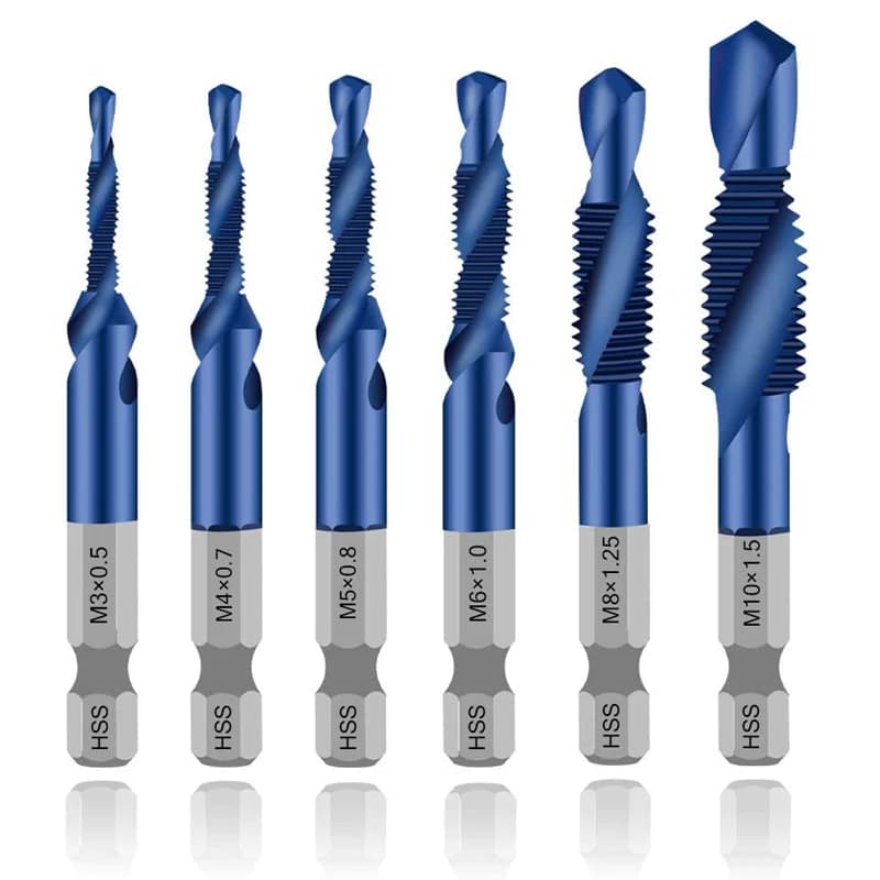 Titanium Plated Hexagonal Coil HSS metric thread drill bits for screws mixing machine M3 M4 M5 M6 M8 M10 hand tools