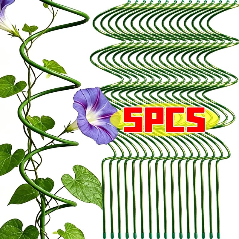 1/5Pcs Spiral Plant Support Rods Garden Stakes Spiral Cages Climbing Vine Fixing Rod Bonsai Flower Rack Home Garden Supplies