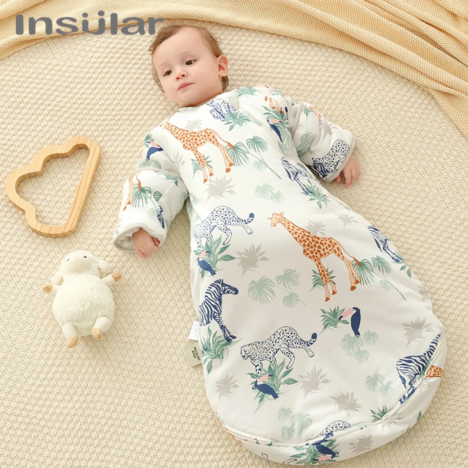 Kids winter sleeping bags newborn pyjamas in warm cotton children animated cartoon One Piece Bedtime Playsuits cartoon sleeping bag for children