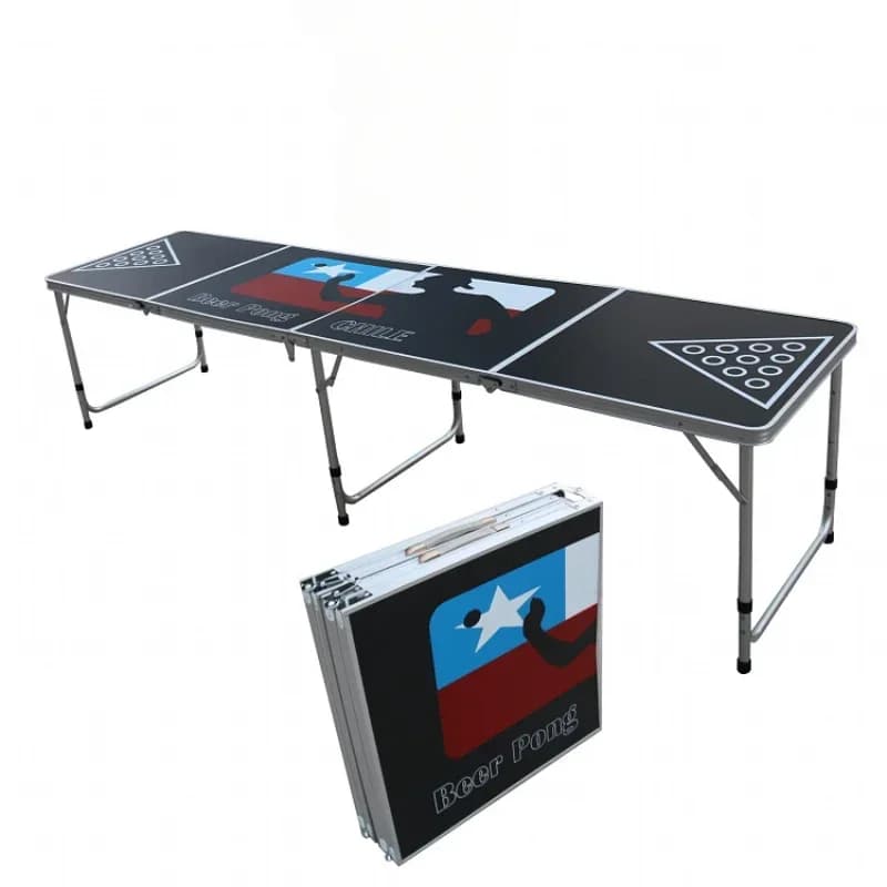 Tavolo da gioco per birra Tavolo da gioco esteso a LED Leggero Facile da trasportare Tavolo da ping pong pieghevole per esterni in alluminio Design personalizzato per la festa