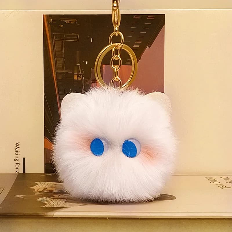 Portachiavi Peluche Gatto Carino, Ciondolo Morbido a Forma di Animale Imbottito per Zaino, Borsa, Regalo Kawaii per Bambini e Donne, 1 pz