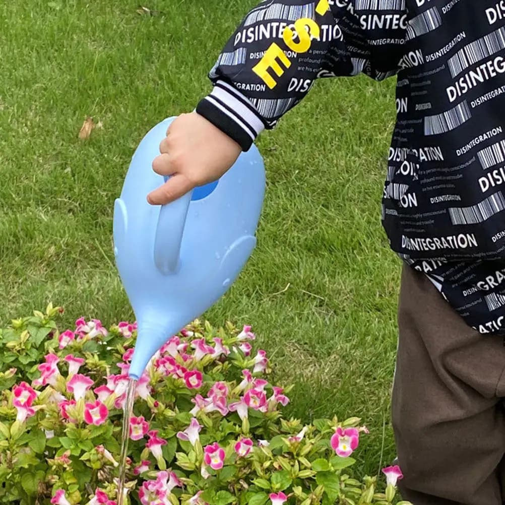 Annaffiatoio a Forma di Elefante, Blu Cielo, in Ferro, con Beccuccio Lungo, Spruzzatore da Giardino, Annaffiatoio per Bambini, per Piante e Orticoltura Domestica