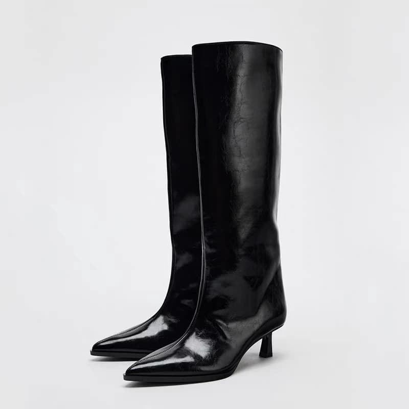 Women's Autumn New Sexy Pointed Designer High Boots 2025 Fashion Casual Walking Office Ladies Trendy Gothic Chelsea Boots