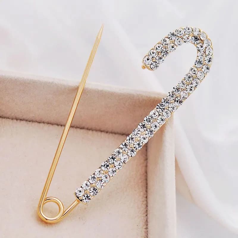 Nuova spilla di strass di cristallo di lusso per donne ragazze colore argento spilla di sicurezza spilla spilla distintivo maglione abito abbigliamento arredamento
