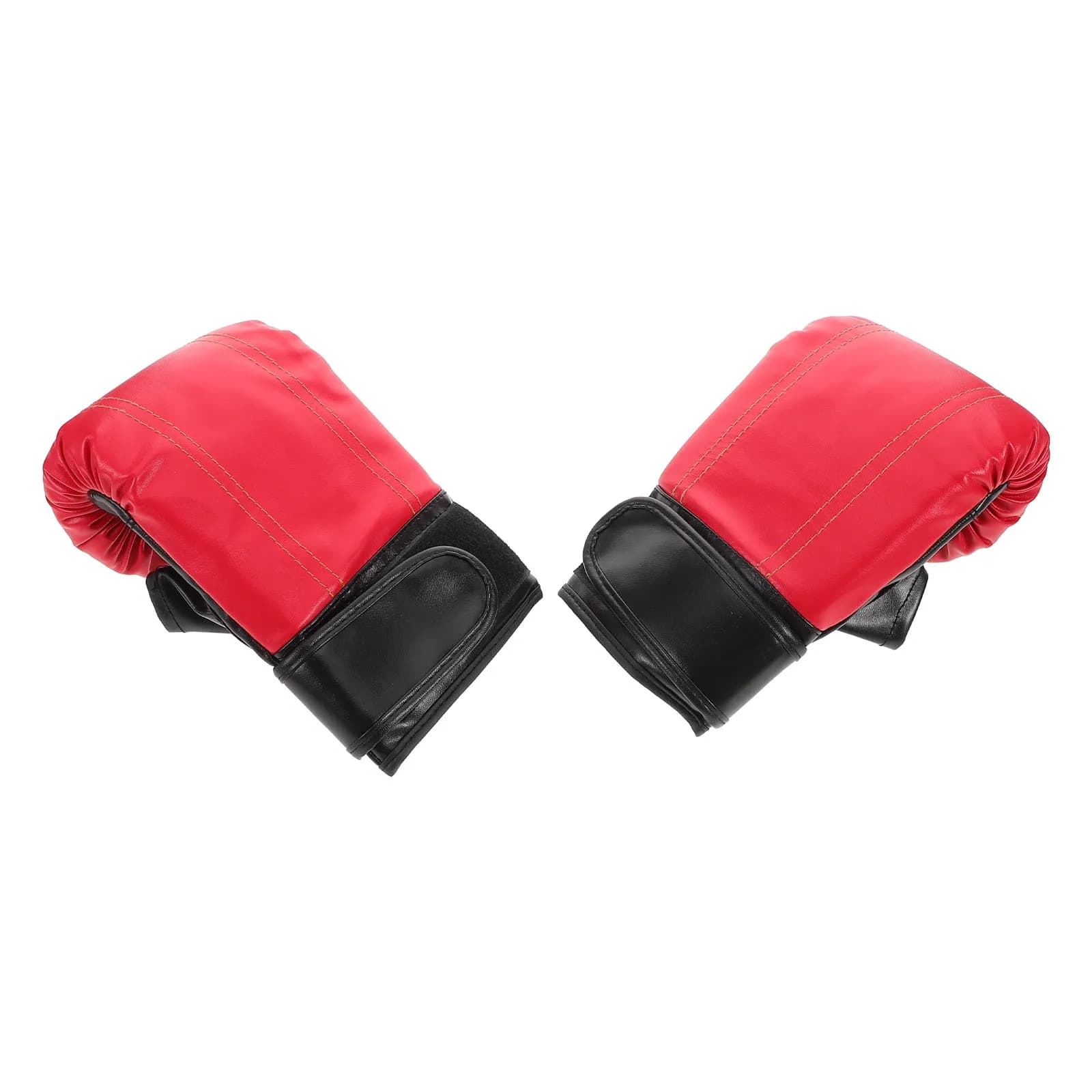 1 paio di guanti da boxe rossi in PU a mezze dita per adulti e bambini, guanti da allenamento per arti marziali, sparring, kickboxing, muay thai, taekwondo, palestra