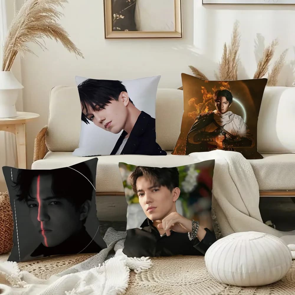D-Dimash K-Kudaibergen Singer Federa quadrata Stampa fronte-retro Breve peluche Divano Fodera per cuscino Camera da letto Comodino Cuscino