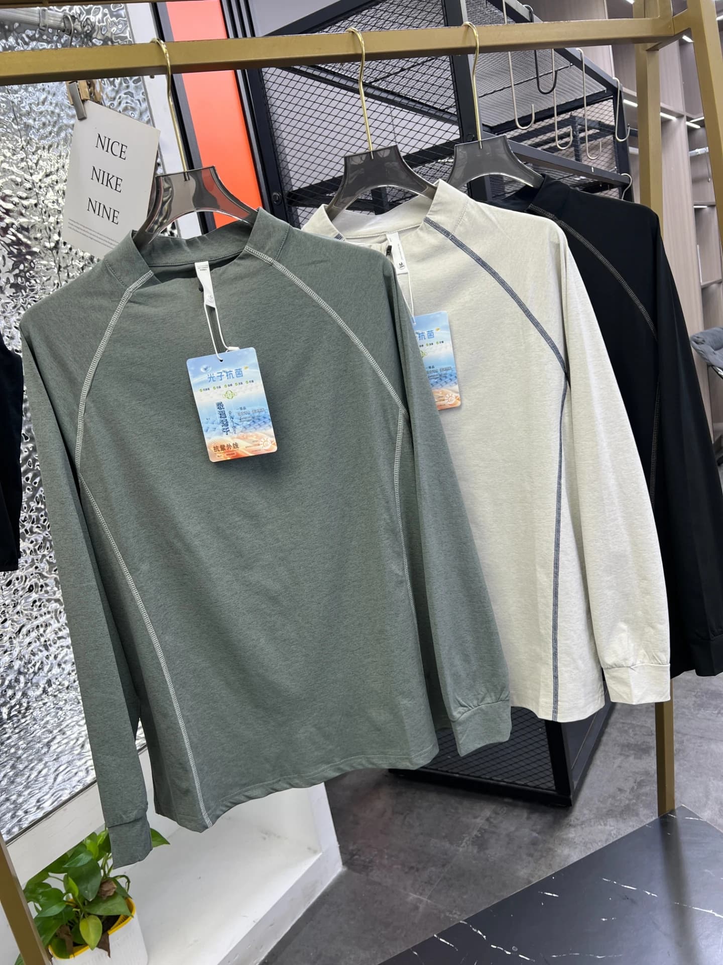 Felpa con cappuccio T-shirt lunga casual da uomo per sport all'aria aperta f Colletto rialzato con cerniera Qui Dry Poliestere traspirante antibatterico