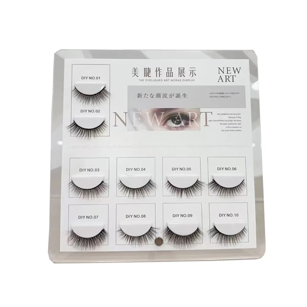 Removable Fin Eyelash Display, Metal Support, Large Volume Eyelash Display Panel, Dustproof, 10/12/16/20 Parts