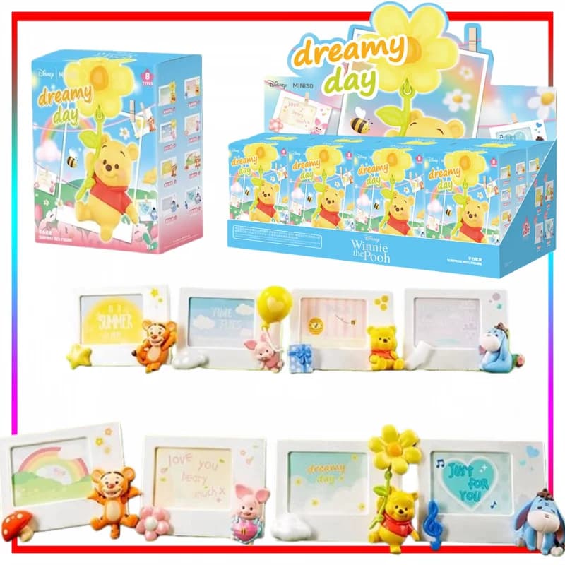 Winnie The Pooh Serie Polaroid Blind Box - Cornice Magnetica per Foto e Statuetta Anime - Merchandising Misterioso