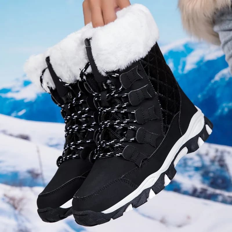 ELUVA Stivali da neve invernali da donna Termici Impermeabili Antiscivolo Leggeri Confortevoli Caldi Scarpe da trekking per esterni per la stagione fredda