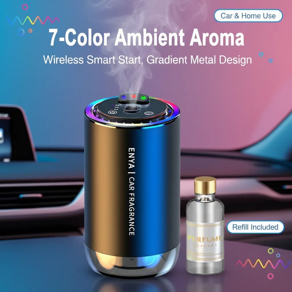 Car Deodorant RGB Intelligent Fragrance Diffuser 1000mAh Flavors Humidifier Star Light Odours Distributor Indoor Car Accessories