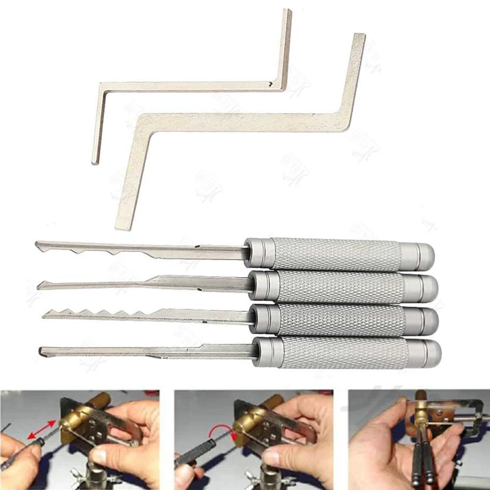 Set di 6 attrezzi Kaba in acciaio inossidabile per serrature civili, kit di grimaldelli per forniture da fabbro, utensili hardware
