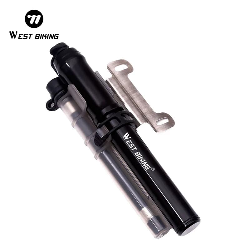 WEST BIKING Portable Bike Air Pump Hand Inflator Dual Valve Aluminum Alloy Pump For Bicycle Electric Vehicle Sports Balls