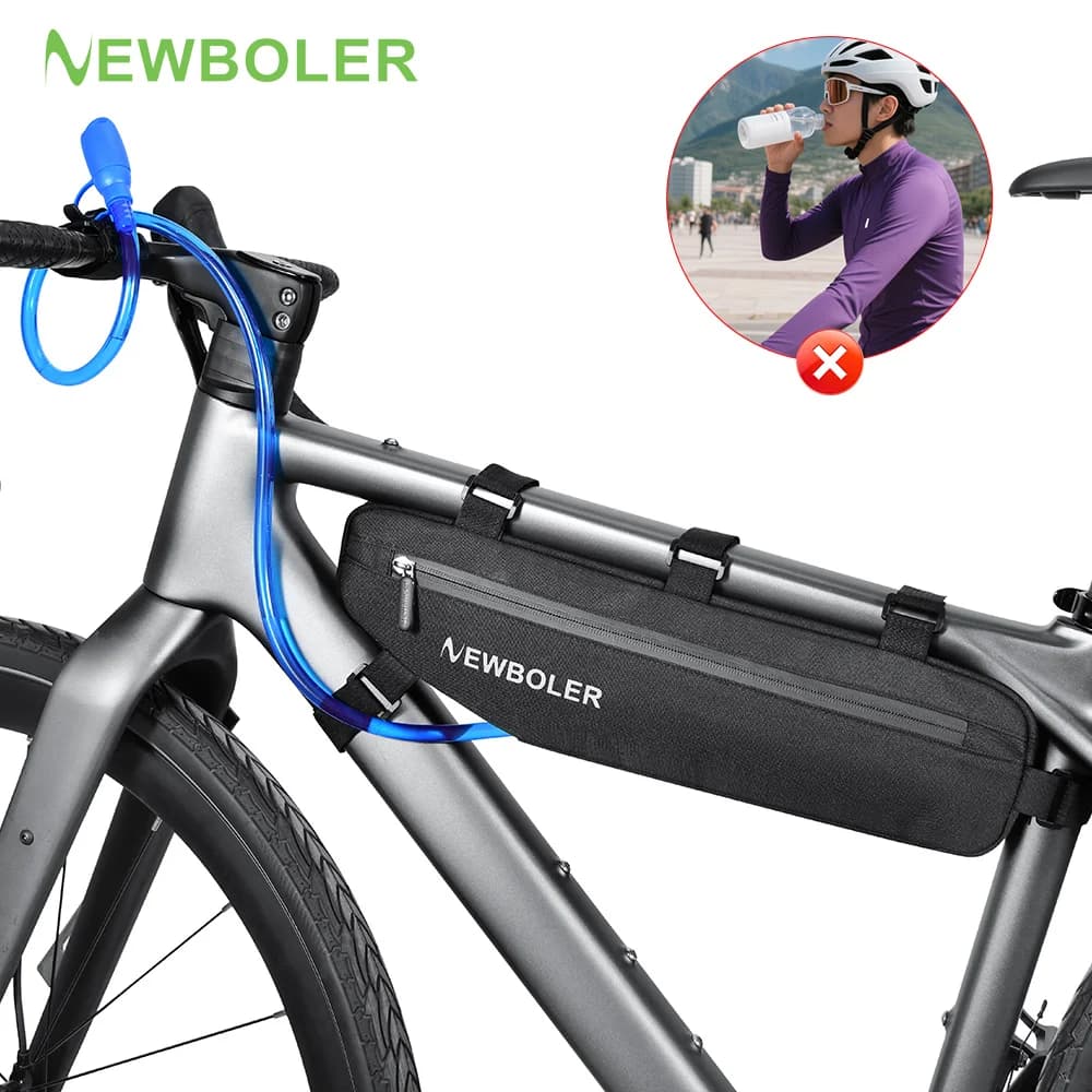 Triangular bicycle bag with hydration package Front frame bag for lower bike tube Sports hydration bag for road bike MTB