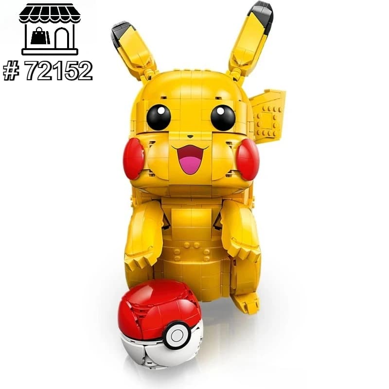 Set di blocchi da costruzione Bandai Pikachu Construction 72152 compatibili con le particelle Legoed, adatti per regali di Natale e Halloween