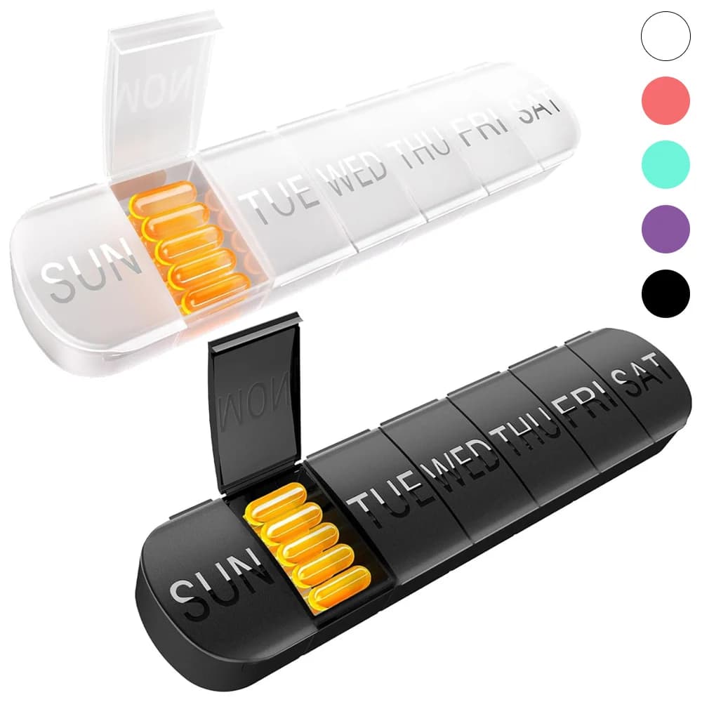 1 large pill holder, weekly pill holder, travel medicine organizers, 7-day pill holder for large fish oil vitamin supplements