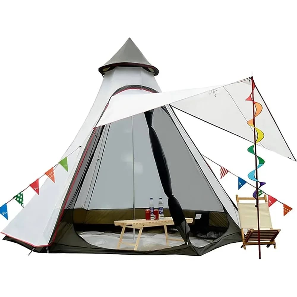 Tenda da campeggio a cupola 12'x10'x8' 5-6 persone 4 stagioni Doppi strati Tende antivento anti-UV impermeabili Tenda da campeggio all'aperto per famiglie