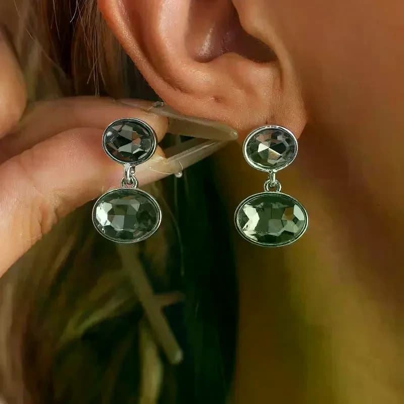 Orecchini pendenti minimalisti con strass neri scintillanti Orecchini pendenti geometrici squisiti da donna Regali di gioielli