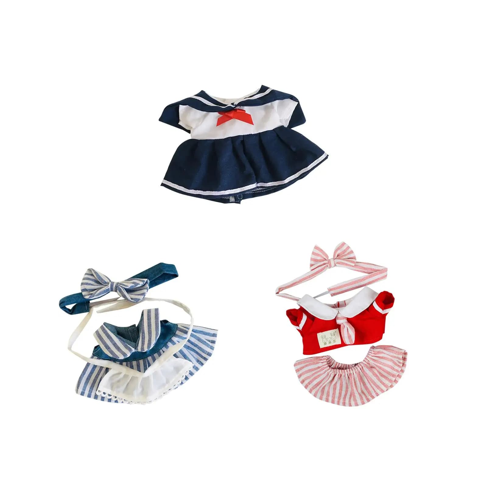 Vestito per Bambola di Peluche da 20 cm, Morbido, Coordinato, Accessori per Foto, Accessori Fai-da-te per Bambole di Peluche, Abbigliamento Educativo alla Moda per Giocattoli