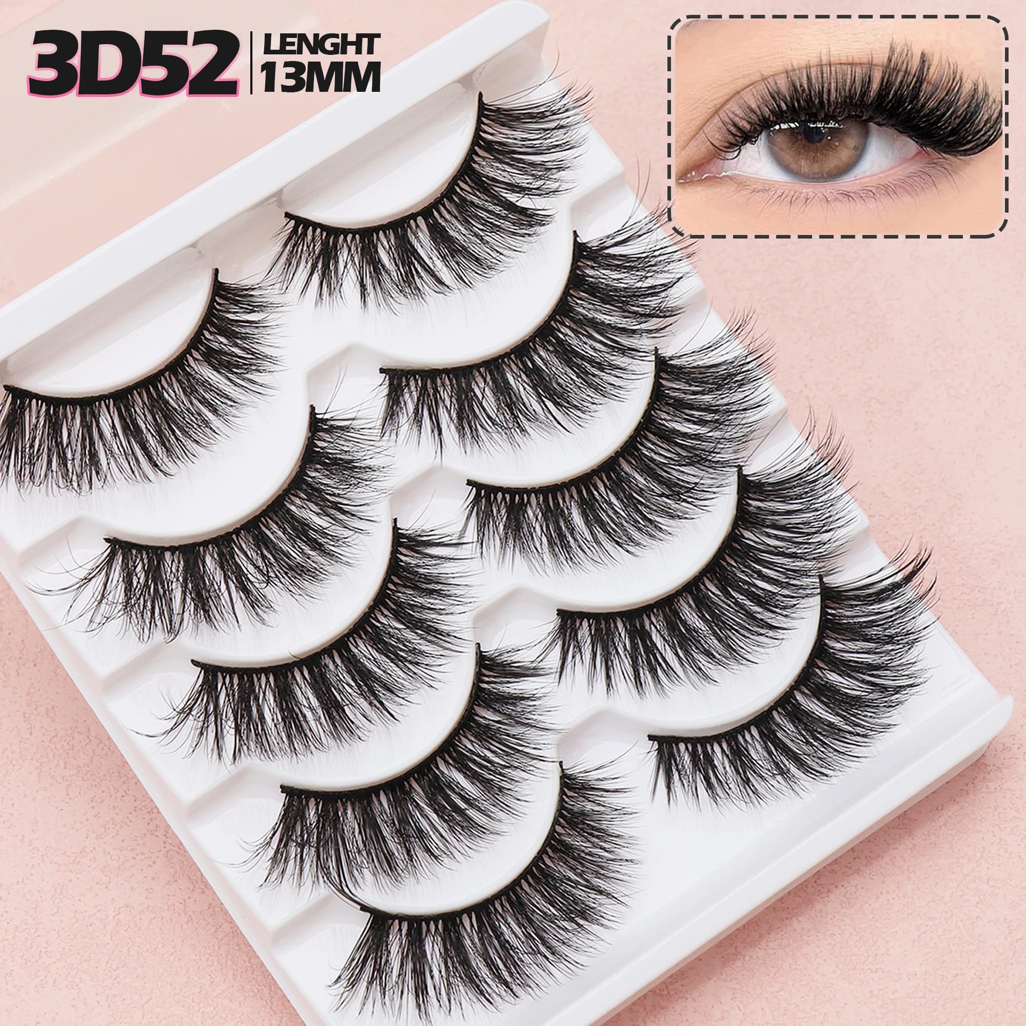 5 pairs of natural eyelashes, subtle, fashionable, fashionable, thick long fake eyelashes Manga Fake Eyelashes Make-up