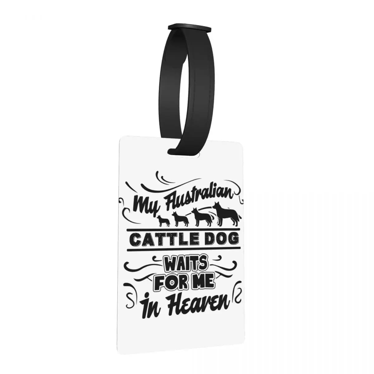 Il mio cane da bestiame australiano attende per me nel paradiso Etichette per bagagli Accessori Etichetta per imbarco per bagagli Porta etichette ID Nome Indirizzo