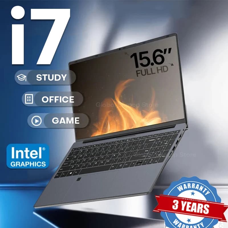 Computer portatile da 15,6" Ultra sottile Intel Core i7 6500U Windows 11 16 GB DDR4 1 TB SSD Notebook PC Impronte digitali Sblocco Laptop da gioco