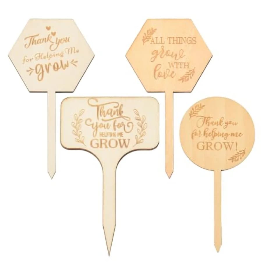 Etichette per Piante da Giardino per Interni ed Esterni, Impermeabili, in Legno, per Erbe Aromatiche, per Vasi, Colorate, Divertenti, Regali Originali per Amanti delle Piante