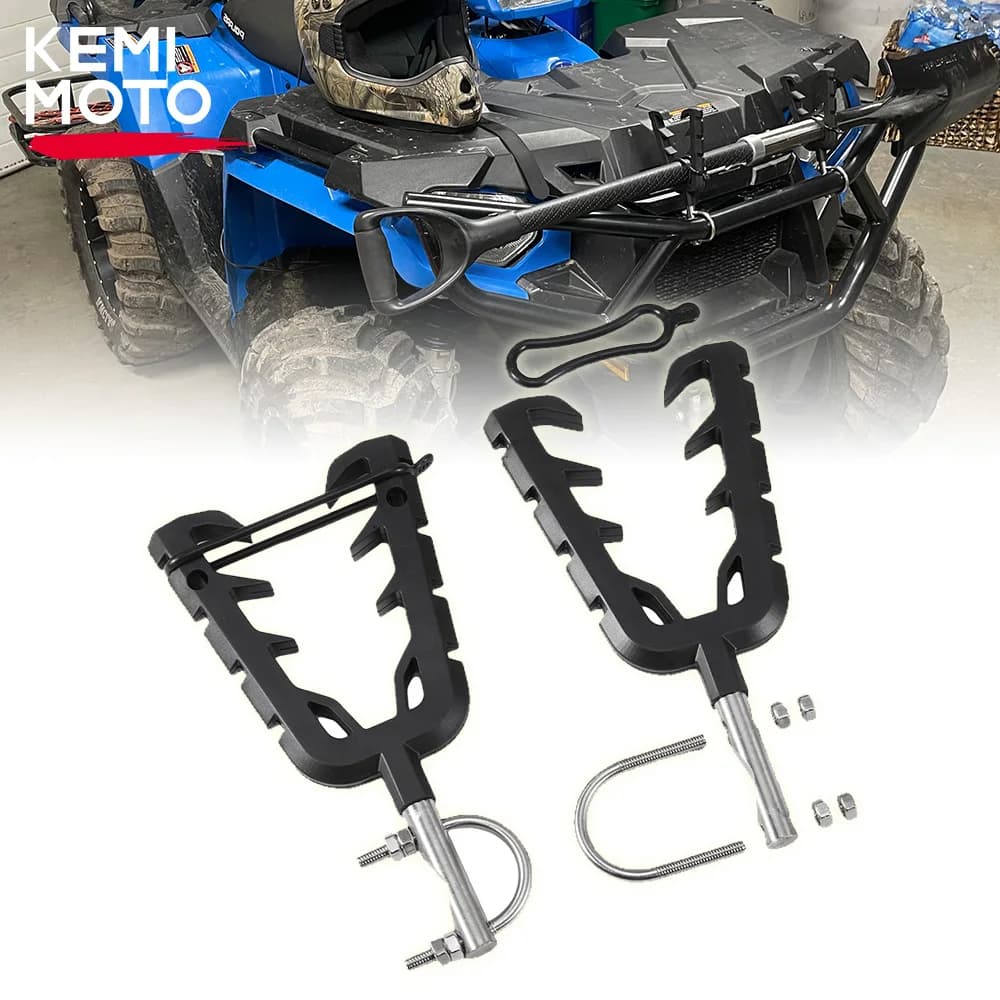 ATV UTV Gun Rack Hunting Tool Holder Rack Mount with Rubber Straps for ATV Mobility Scooter Hunting Bike Fits 0.8-1.3in Roll Bar