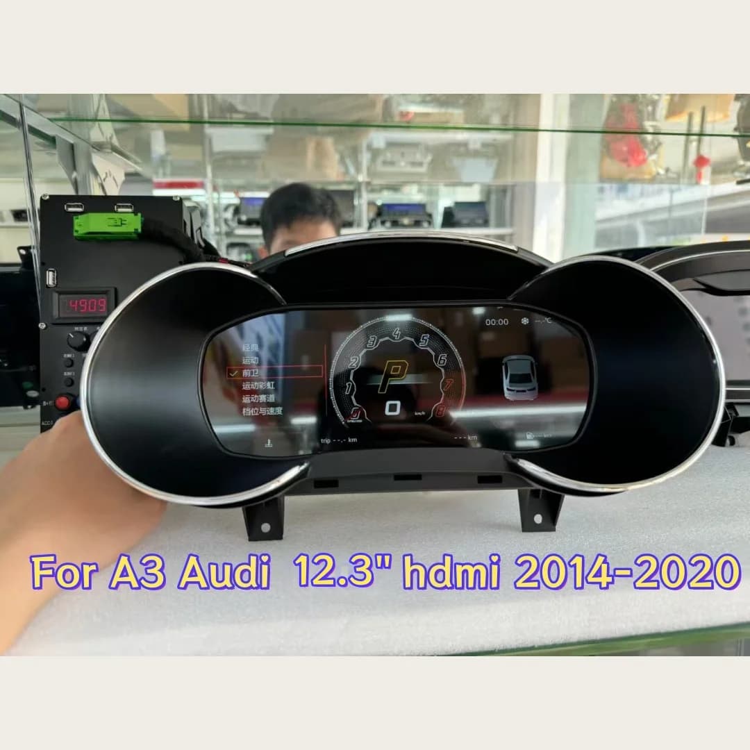 GZ 12.3 Pollici Contachilometri Schermo Per Audi A3 2014-2020 Cluster Digitale Misuratore di Velocità Cruscotto Auto Strumento Linux Virtuale Cockpit