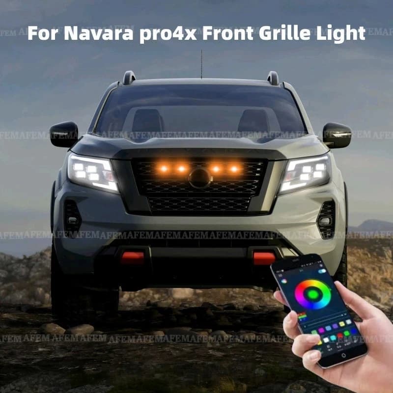 LED Front Grille Light For Nissan Navara pro4x Car Daytime Running Light Wheel Eyebrow Lamp For Pickup Offroad 12V