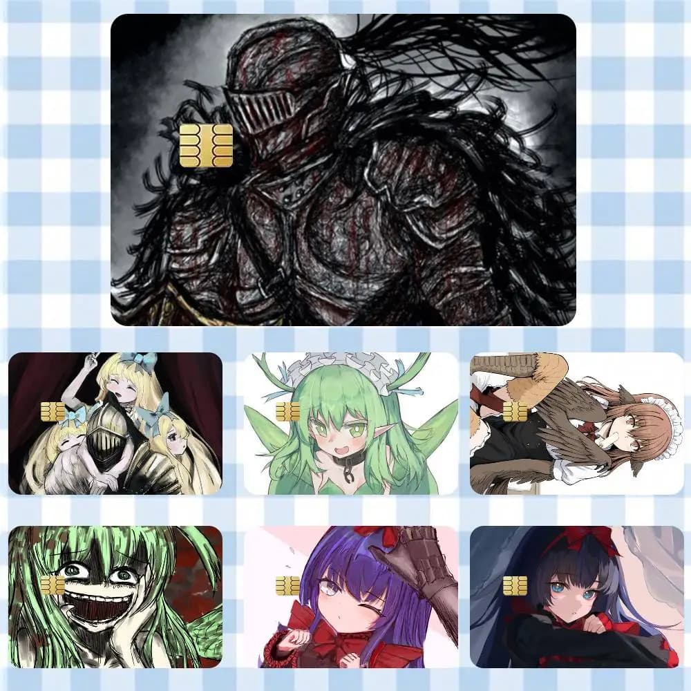 Pellicola Adesiva Nera per Carte di Credito e Debito, Impermeabile, Stile Black Souls G-Game