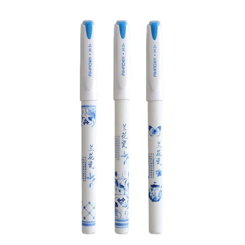4Pcs/lot Vintage Retro Chinese Style Gel Pen Blue And White Porcelain Stationery Office School Supplies Gift Free Shipping