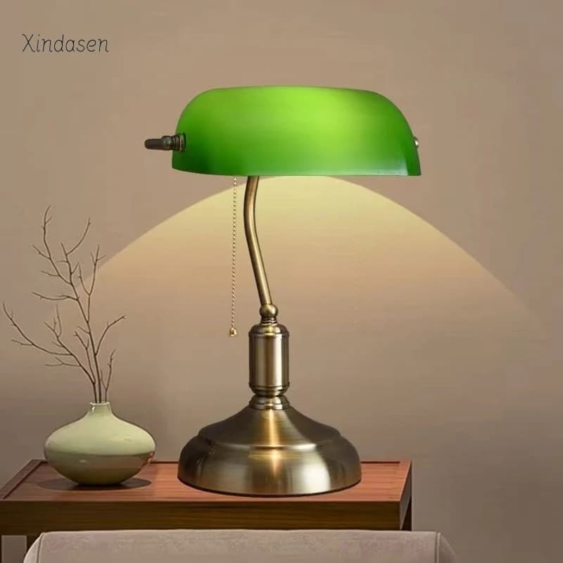 Led Vintage desk lamp switch with zipper desk lamp office bedroom studio bedside table lamp muslimah reading table lamp
