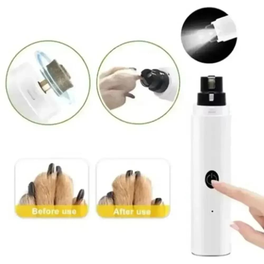 Tagliacapelli Elettrico per Unghie di Animali Domestici Silenzioso e Sicuro, Ricaricabile USB con LED, per Toelettatura e Pulizia, Accessori per Animali