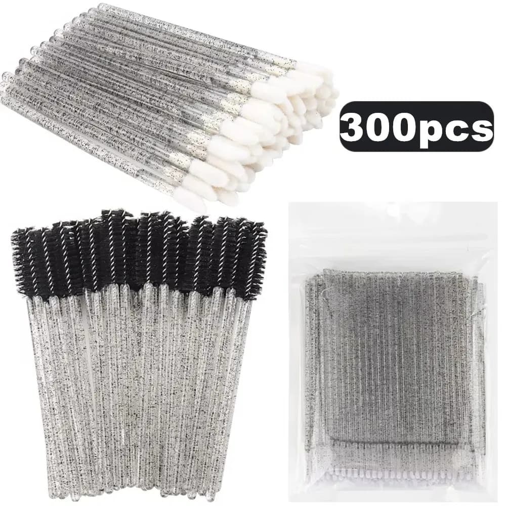 Set of 300 Brushes Extension Eyelashes, Special Brush for Lip, Makeup Tool for Women
