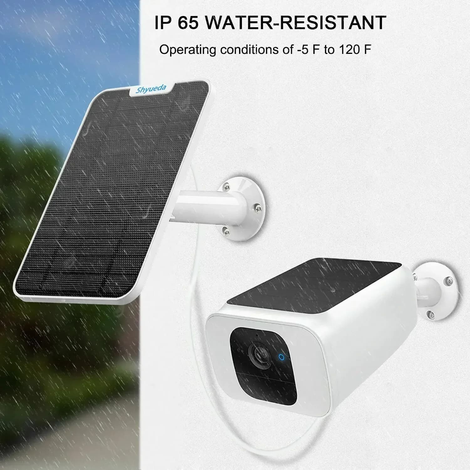 4W Solar Panel Charging Power Cable Mount for Eufy Security SoloCam S40 L20 L40 S340 C210 (White)