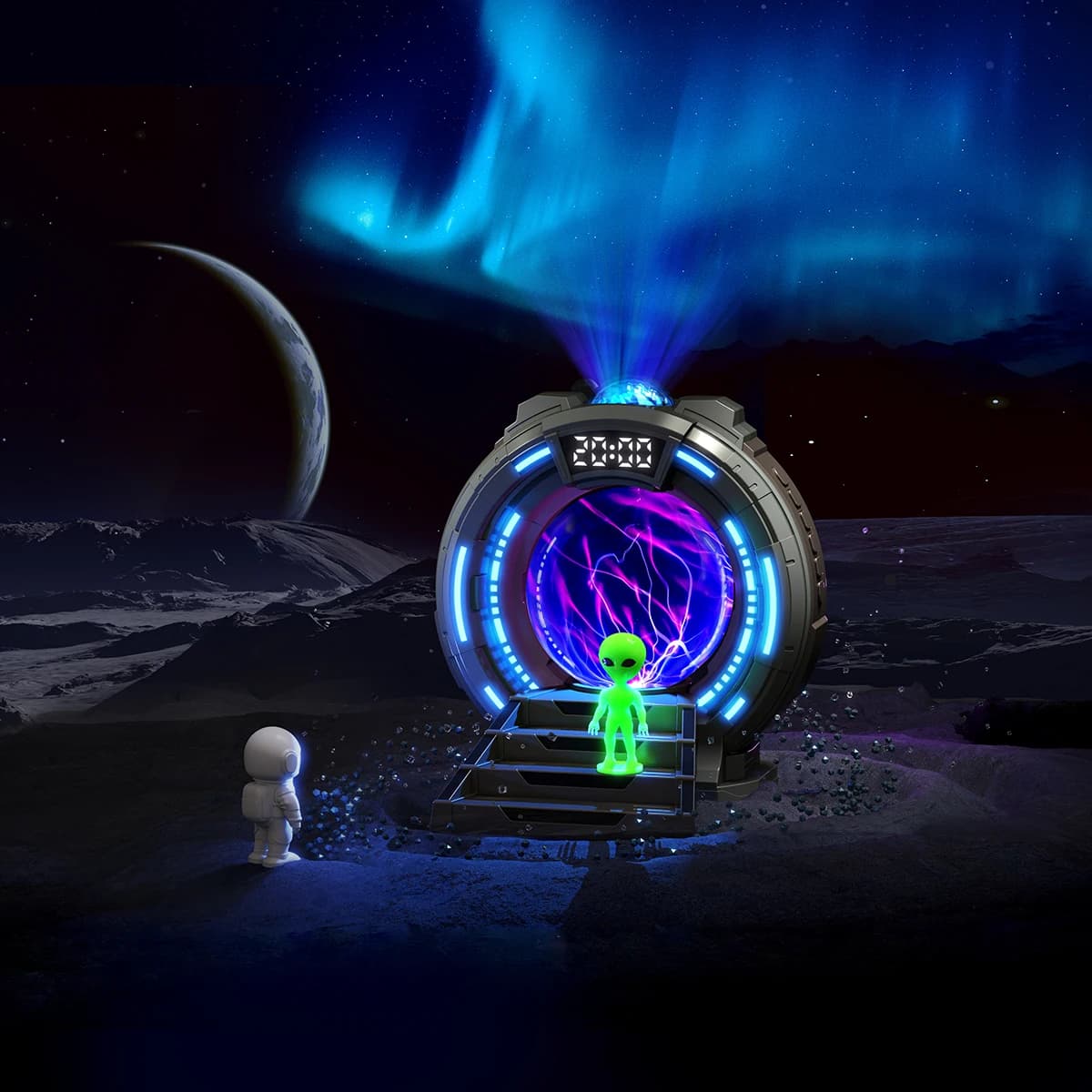 Stargate/Lander/Astronauta Proiettore LED Luce USB Atmosfera Luce notturna Regalo di Natale Altoparlante Bluetooth, per la decorazione della festa in camera