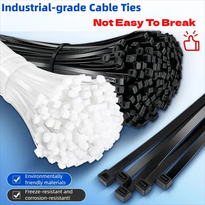 100-1000Pcs Nylon Cable Ties Self-locking Cord Ties Straps Adjustable Cables Fastening Loop Home Office Wire Zip Ties Wholesale
