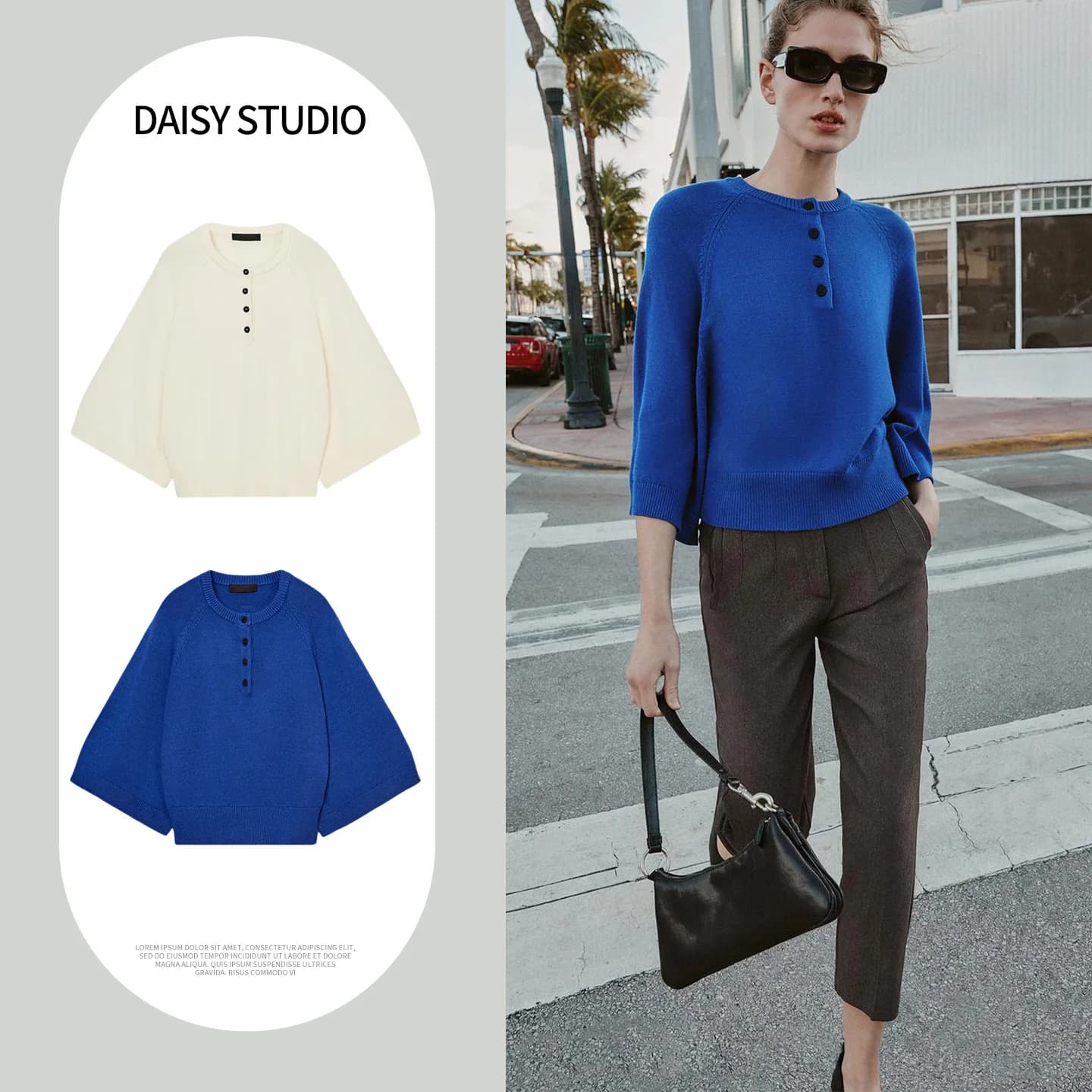 Nuovo Maglione Primaverile da Donna, Stile Casual, Lavorazione a Maglia Larga, Collo Tondo, Maniche a Tre Quarti, in Fibra di Poliestere, Comodo e Casual