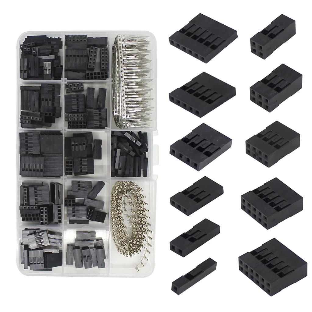 Dupont Connector from 620 pieces 2.54mm, Dupont Cable Bridge Pin Header Housing Kit, Male Crimp Pin + Female Pin Terminal Connector