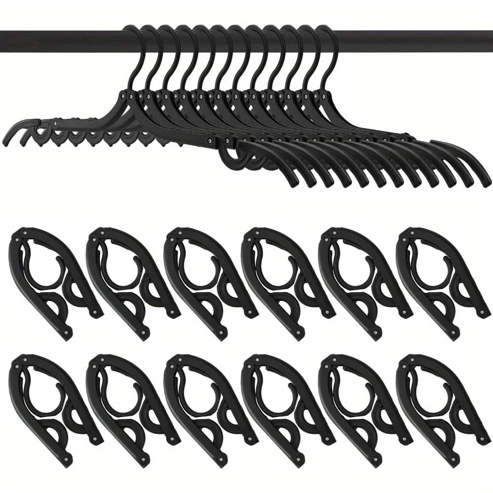 Set di 5 appendiabiti pieghevoli portatili, stendibiancheria in plastica con ganci, appendiabiti da viaggio multiuso, design pieghevole