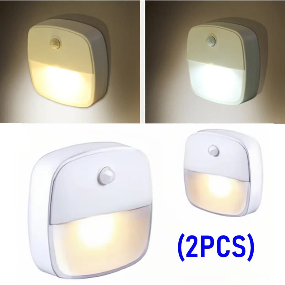 LDHLM Sensore di movimento Luce LED Luci notturne AAA Alimentato a batteria Camera da letto Parete Scala Armadio Corridoio Lampada a induzione del corpo