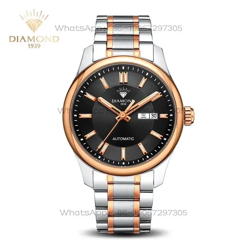 Orologio meccanico da uomo Shanghai Diamond Watch, orologio da uomo di alta gamma impermeabile con doppio calendario S104, orologio da uomo originale ufficiale